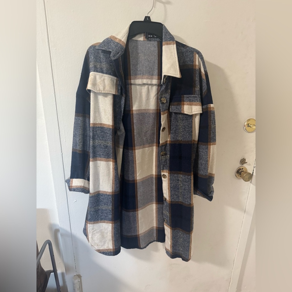 Plaid oversized shacket